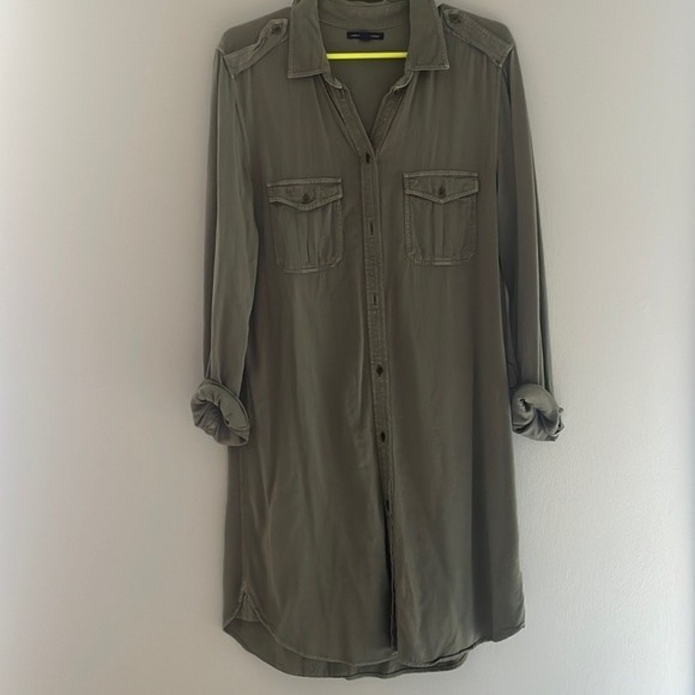 American Eagle Olive Green Shirt Dress